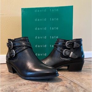 Black studded booties